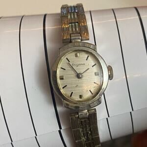 Vintage Dugena Silver Tone Stainless Steel Mechanical Watch Working New Battery